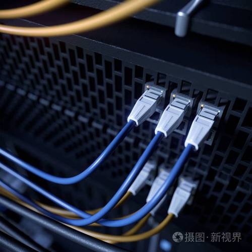 服务器和硬件室计算机技术概念特写照片